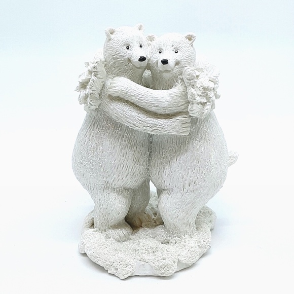 ❤️ Hugging Angel Bears 4" Figurine Iridescent Sparkle SIA Collection Resin - Picture 9 of 9